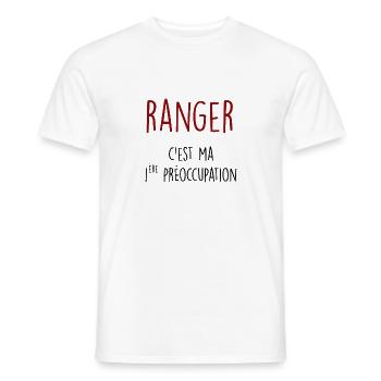 ranger c'est ma 1ère préoccupation - T-shirt homme - blanc - Devant - AI Model Male 178 dark (178cm)