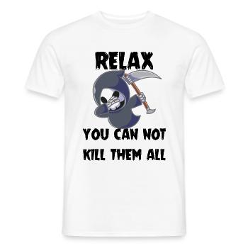 Le sarcasme de la Faucheuse, tu ne peux pas tuer tout le monde - T-shirt homme - blanc - Devant - AI Model Male 178 dark (178cm)