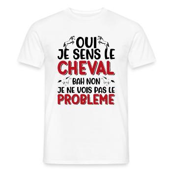 Oui je sens le cheval pas le problème - T-shirt homme - blanc - Devant - AI Model Male 178 dark (178cm)