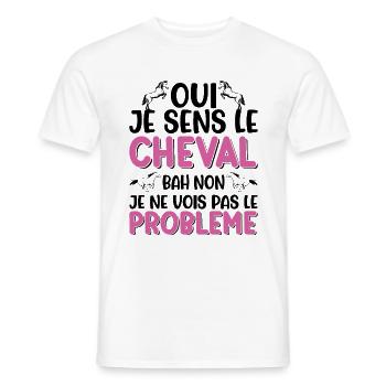 Oui je sens le cheval pas le problème - T-shirt homme - blanc - Devant - AI Model Male 178 dark (178cm)