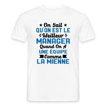 Meilleur Chef a une équipe comme la mienne - T-shirt homme - blanc - Devant - AI Model Male 178 dark (178cm)