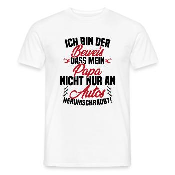 Ich Bin der Beweis DASS Papa Nicht nur an Autos - Männer T-Shirt - Weiß - Vorne - AI Model Male 178 dark (178cm)