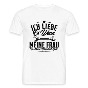 Laisser ma femme aller à mon atelier - T-shirt homme - blanc - Devant - AI Model Male 178 dark (178cm)