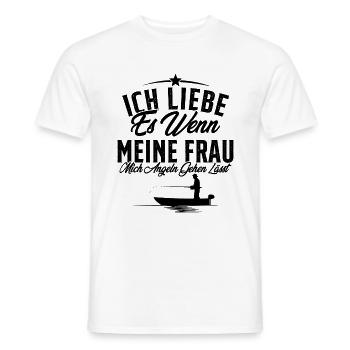 Ich liebe es, wenn meine Frau / Angeln - Männer T-Shirt - Weiß - Vorne - AI Model Male 178 dark (178cm)