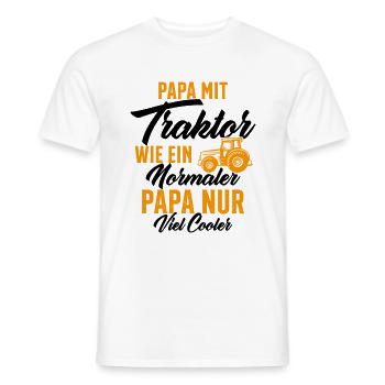 Papa nit tractor like a normal - Men's T-Shirt - white - Front - AI Model Male 178 dark (178cm)