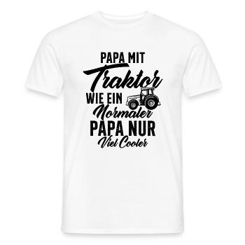 Papa nit tractor like a normal - Men's T-Shirt - white - Front - AI Model Male 178 dark (178cm)