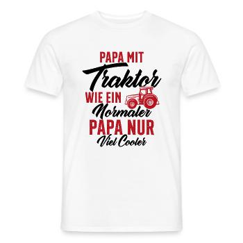 Papa nit tractor like a normal - Men's T-Shirt - white - Front - AI Model Male 178 dark (178cm)