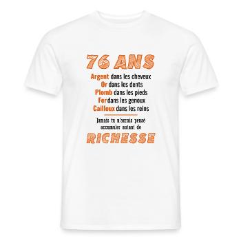 76 Ans Anniversaire Drôle Idée Cadeau - T-shirt homme - blanc - Devant - AI Model Male 178 dark (178cm)