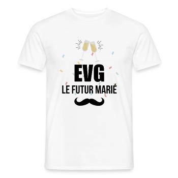 EVG futur marié - T-shirt homme - blanc - Devant - AI Model Male 178 dark (178cm)