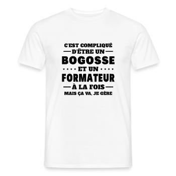 Bogosse Et Formateur Cadeau Meilleur Collègue - T-shirt homme - blanc - Devant - AI Model Male 178 dark (178cm)
