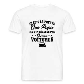 Je suis la preuve que papa t-shirt voiture - T-shirt homme - blanc - Devant - AI Model Male 178 dark (178cm)