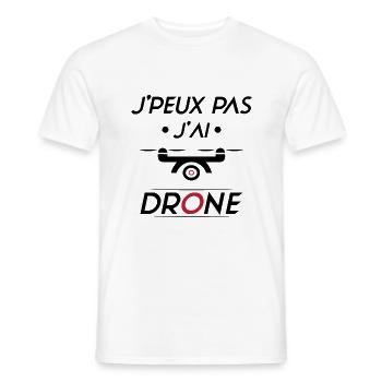 J'peux pas j'ai Drone - T-shirt homme - blanc - Devant - AI Model Male 178 dark (178cm)