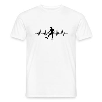 Football Heartbeat Heartbeat Gift - Men's T-Shirt - white - Front - AI Model Male 178 dark (178cm)