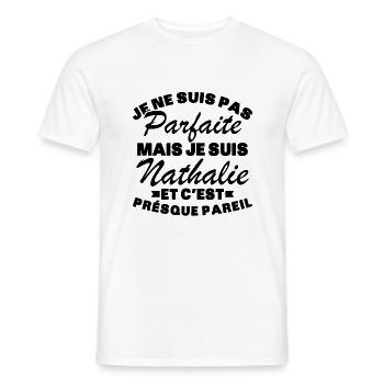 Pas Parfaite Mais Je Suis Nathalie - T-shirt homme - blanc - Devant - AI Model Male 178 dark (178cm)