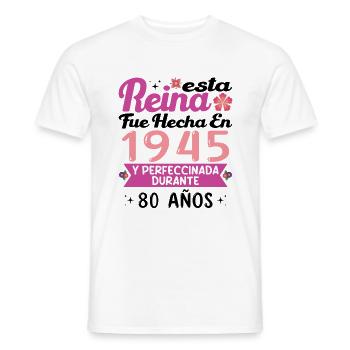 80 Jahre Geburtstagsgeschenk Frau aus dem Jahr 1945 - Männer T-Shirt - Weiß - Vorne - AI Model Male 178 dark (178cm)