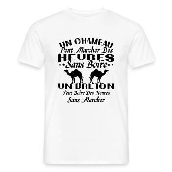 Breton peut boire des heures sans marcher - T-shirt homme - blanc - Devant - AI Model Male 178 dark (178cm)