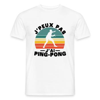 Je peux pas J'ai Ping pong Humour cadeau - T-shirt homme - blanc - Devant - AI Model Male 178 dark (178cm)