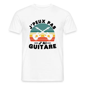 Je peux pas j ai Guitare Humour cadeau - T-shirt homme - blanc - Devant - AI Model Male 178 dark (178cm)