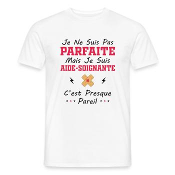 Pas Parfaite mais je suis Aide Soignante - T-shirt homme - blanc - Devant - AI Model Male 178 dark (178cm)