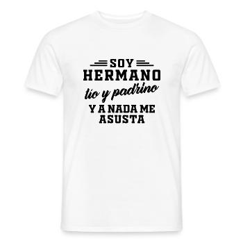 Je suis Frère, oncle et parrain et rien ne me fait peur - T-shirt homme - blanc - Devant - AI Model Male 178 dark (178cm)