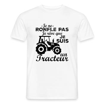 Ich schnarche nicht, ich träume, dass ich ein Traktor bin - Männer T-Shirt - Weiß - Vorne - AI Model Male 178 dark (178cm)