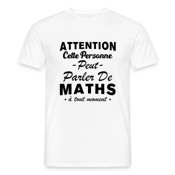 This person can talk about math at any time - Men's T-Shirt - white - Front - AI Model Male 178 dark (178cm)