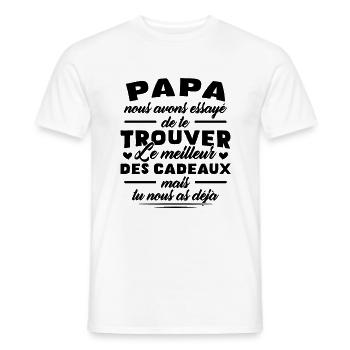 Dad, we tried to find you gifts - Men's T-Shirt - white - Front - AI Model Male 178 dark (178cm)