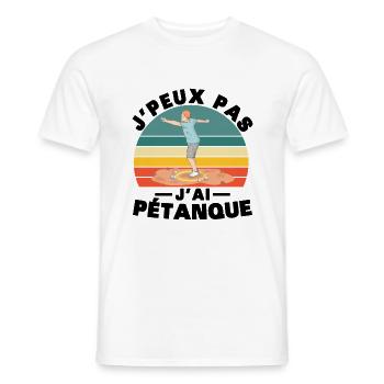 I Can't I Pétanque Humor Gift - Men's T-Shirt - white - Front - AI Model Male 178 dark (178cm)