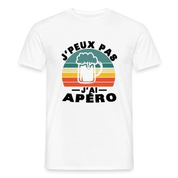 Ich kann kein Vintage-Aperitif-Humor-Geschenk haben - Männer T-Shirt - Weiß - Vorne - AI Model Male 178 dark (178cm)