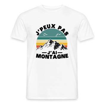 Je peux pas J'ai Montagne Humour Cadeau - T-shirt homme - blanc - Devant - AI Model Male 178 dark (178cm)