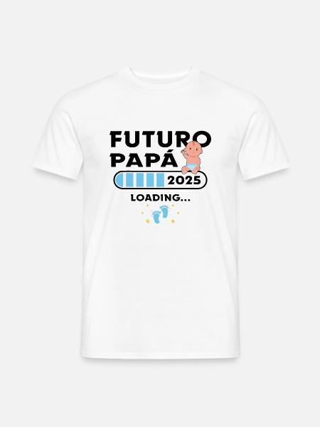 Futuro Papa 2025 Primerizo Padre 2025 - Camiseta hombre - blanco