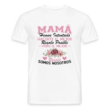 Mom but the best gift is us - Men's T-Shirt - white - Front - AI Model Male 178 dark (178cm)
