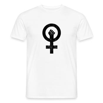 Feminism Symbol Women's Rights Girl - Men's T-Shirt - white - Front - AI Model Male 178 dark (178cm)