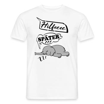 Hilfe Help me Später Schlafen Elefant müde - Männer T-Shirt - Weiß - Vorne - AI Model Male 178 dark (178cm)