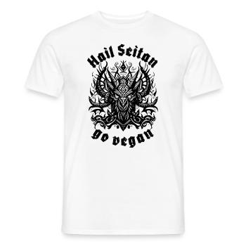 HAIL SEITAN - go vegan - Männer T-Shirt - Weiß - Vorne - AI Model Male 178 dark (178cm)