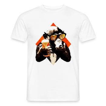 chimpanzé de bière drôle - T-shirt homme - blanc - Devant - AI Model Male 178 dark (178cm)