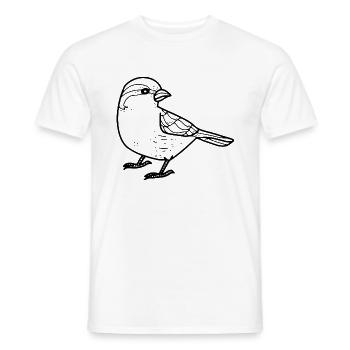 Sparrow / House Sparrow - Men's T-Shirt - white - Front - AI Model Male 178 dark (178cm)