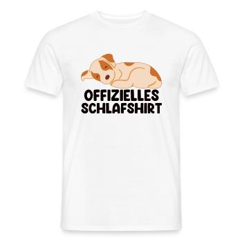 Offizielles Schlafshirt Schlafender Hund - Männer T-Shirt - Weiß - Vorne - AI Model Male 178 dark (178cm)