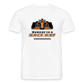Rennen F1 Rennwagen Motorsport Fan Sonntag Renntag - Männer T-Shirt - Weiß - Vorne - AI Model Male 178 dark (178cm)