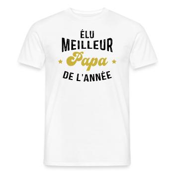 élu meilleur Papa de l'année - T-shirt homme - blanc - Devant - AI Model Male 178 dark (178cm)
