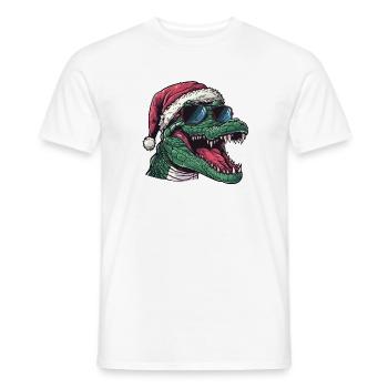 Alligator Weihnachten Lustig - Männer T-Shirt - Weiß - Vorne - AI Model Male 178 dark (178cm)