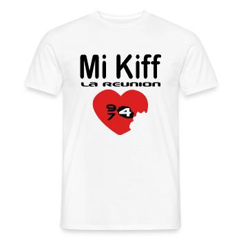Mi Kiff la reunion - T-shirt homme - blanc - Devant - AI Model Male 178 dark (178cm)