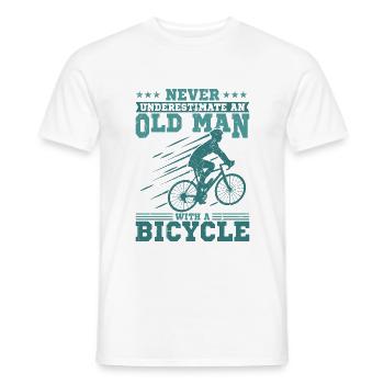 Alter Mann mit Fahrrad - Männer T-Shirt - Weiß - Vorne - AI Model Male 178 dark (178cm)