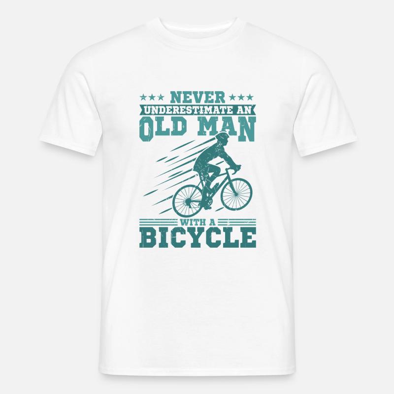 Old man with bicycle - Men's T-Shirt - white