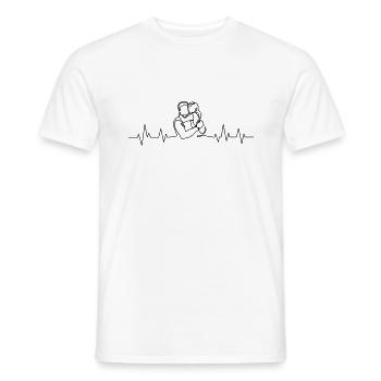 Father and son heartbeat - Men's T-Shirt - white - Front - AI Model Male 178 dark (178cm)