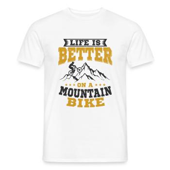 vélo de montagne - T-shirt homme - blanc - Devant - AI Model Male 178 dark (178cm)
