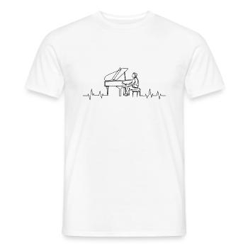 Battement de cœur du piano - T-shirt homme - blanc - Devant - AI Model Male 178 dark (178cm)
