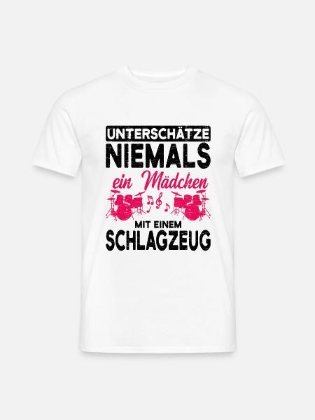 Schlagzeug - Männer T-Shirt - Weiß