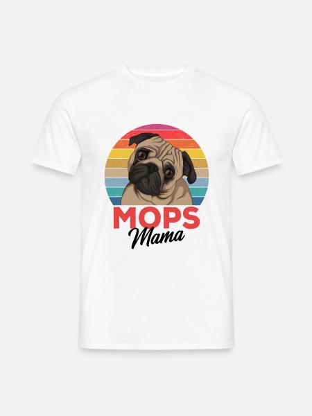 Mops - Männer T-Shirt - Weiß