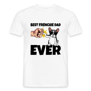 Bulldog français - T-shirt homme - blanc - Devant - AI Model Male 178 dark (178cm)